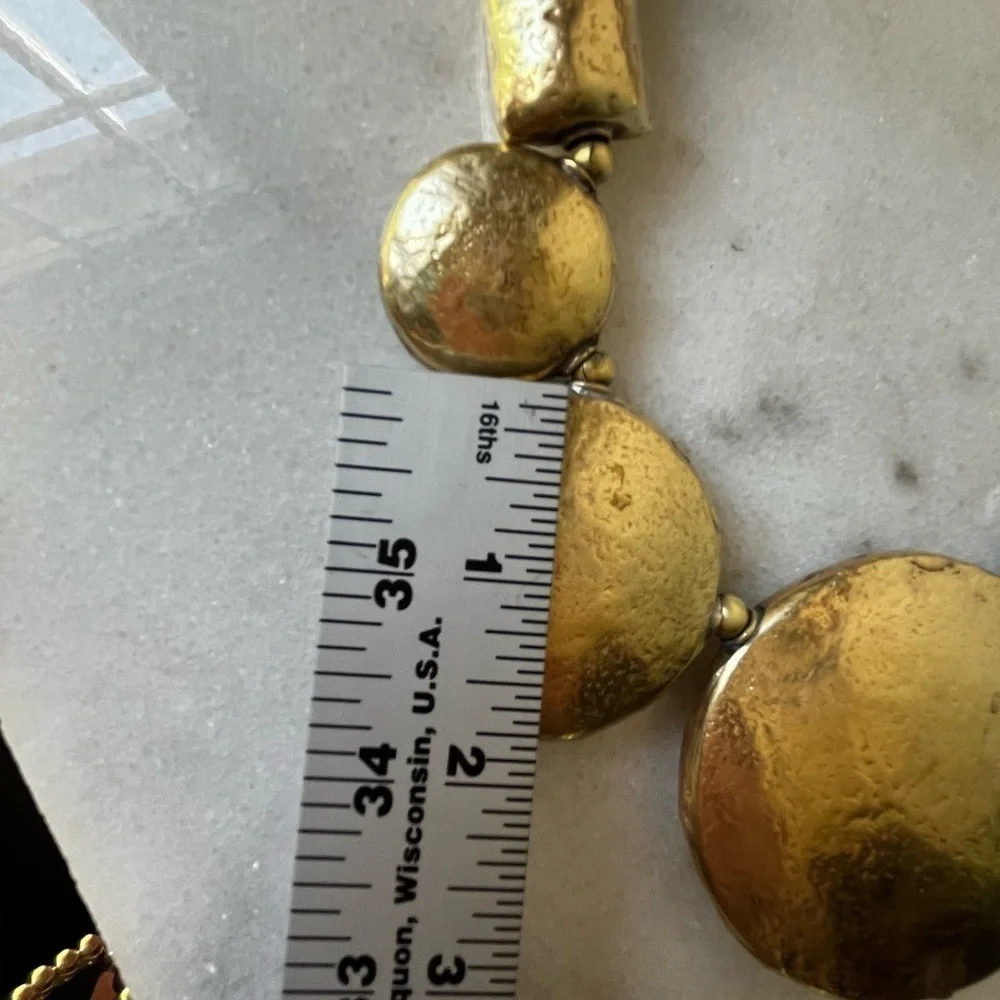 Bold Gold Statement Necklace vintage brass boho style